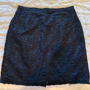 J. Crew Black Lace Pencil Skirt